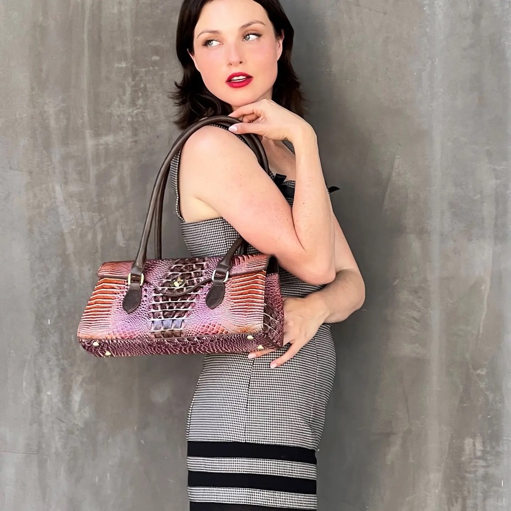 Y2K- Brown and Green Crocodile Pattern Handbag - Picture 9 of 10